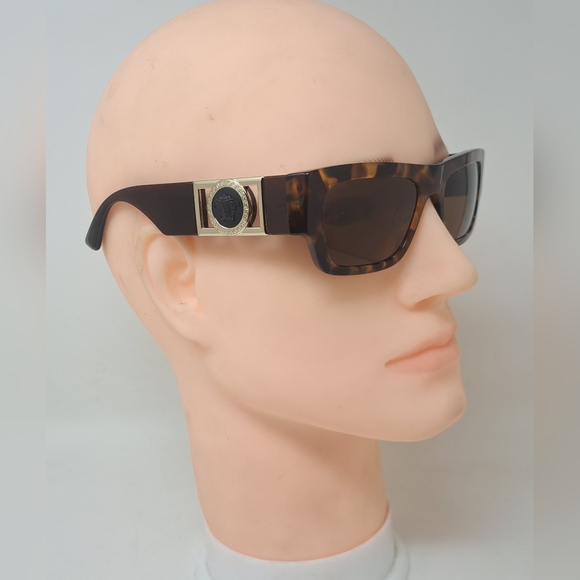 NWT Versace Men's Sunglasses Rectangle Medusa Havana Italy VE4416-U 53-18-145 - Picture 11 of 16